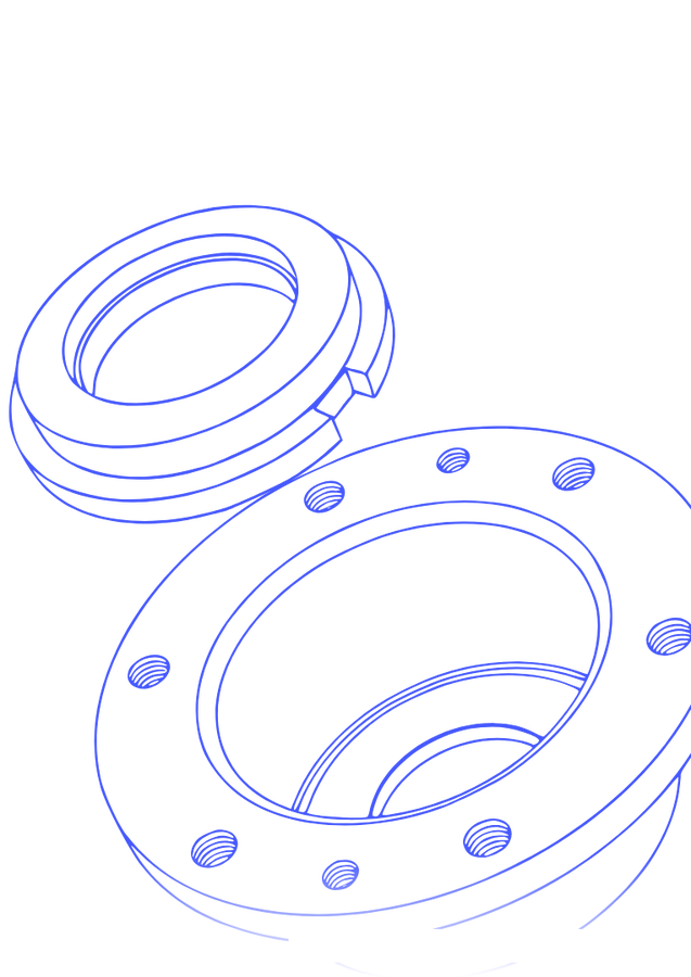 Line drawing of a bushing and carbon seal with micro finishing